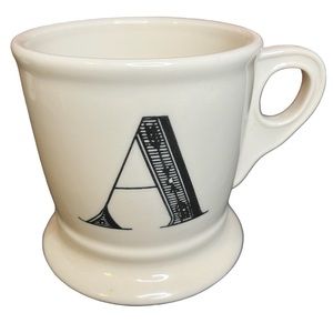 Anthropologie Letter “A” White Coffee/Tea Mug